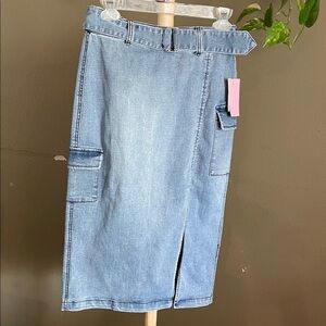 Juicy Couture Blue Denim Midi Skirt